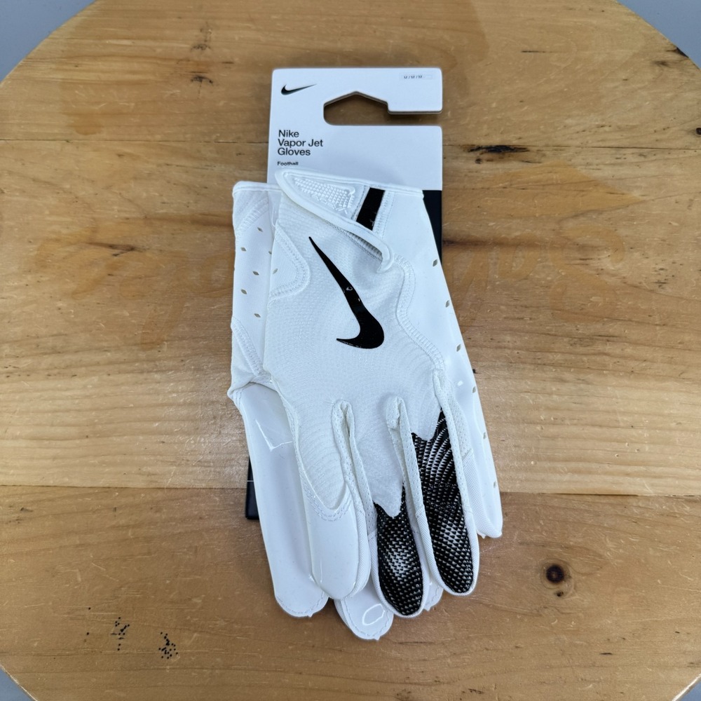 Nike Vapor Jet Football Gloves Men's M White Black Magnigrip Flexible NEW